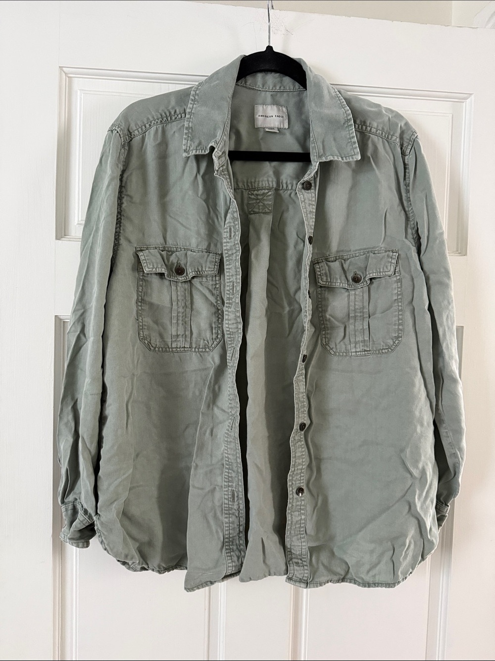 American Eagle Outfitters Light Sage Utility Shirt Jacket